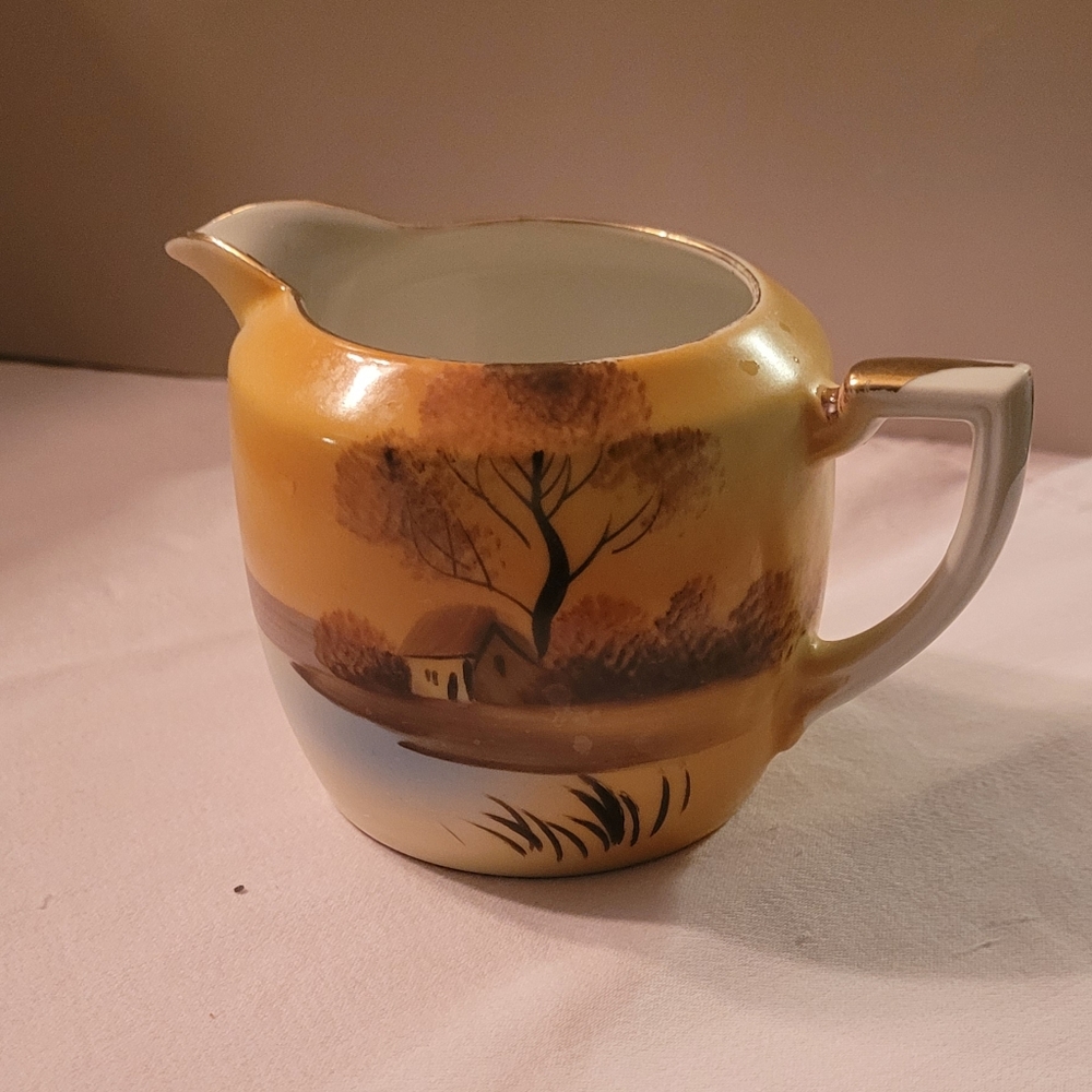 Vintage Noritaki Creamer Tree in the Meadow, House by the Lake pattern by Morimu